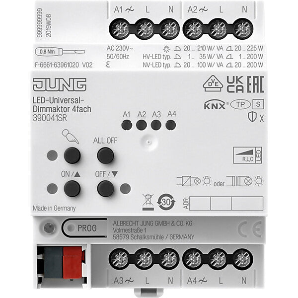 JUNG KNX Universal-Dimmaktor LED, 4fach, 4 TE 39004 1S R